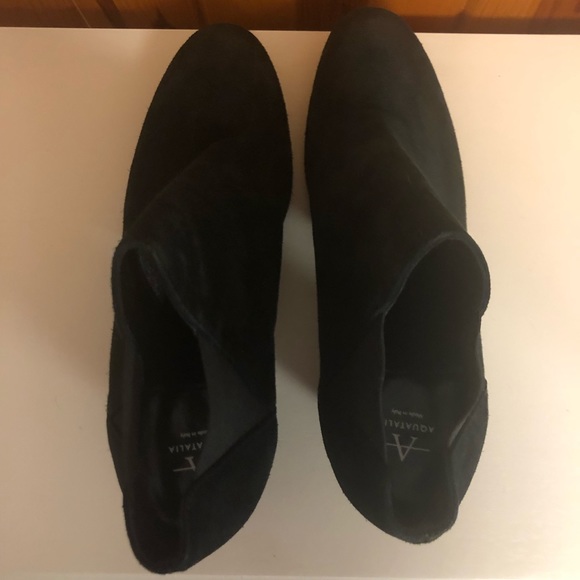AQUATALIA made in Italy size black short ankle boots / booties leather 10 - Picture 8 of 14